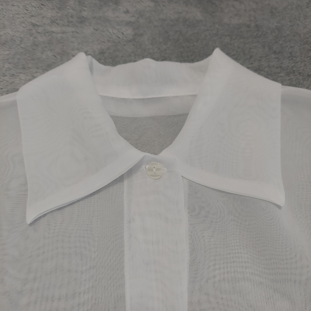 Sheer White Collard Button Down - image 1